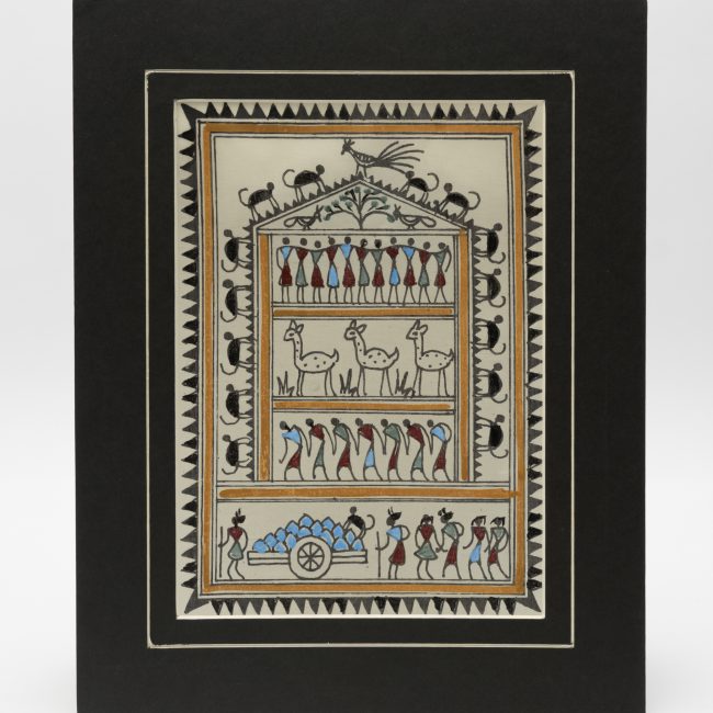Handmade Muticolor Saura Painting Mount