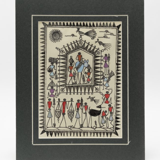 Handmade Muticolor Saura Painting Mount