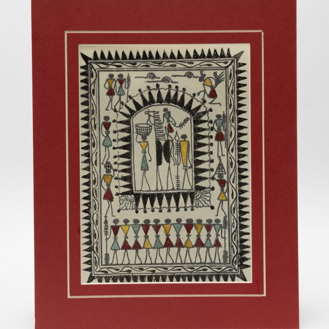 Handmade Muticolor Saura Painting Mount