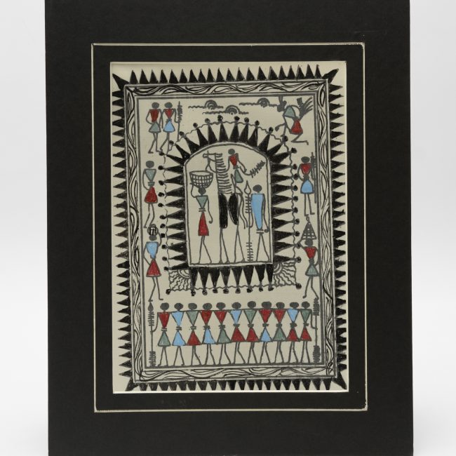 Handmade Muticolor Saura Painting Mount