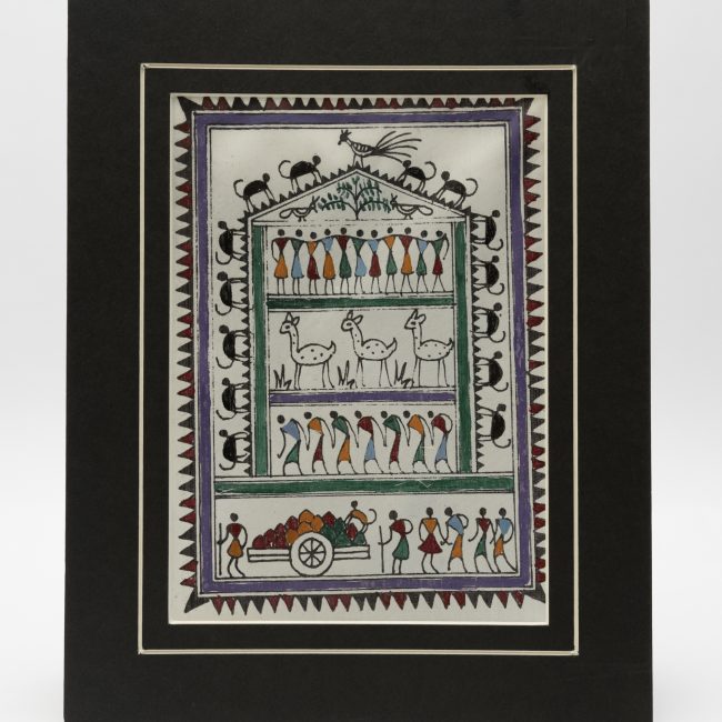 Handmade Muticolor Saura Painting Mount