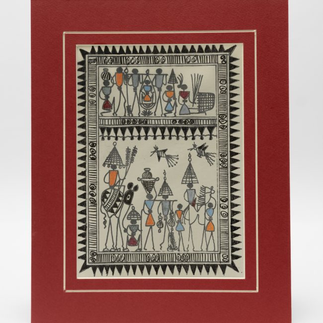 Handmade Muticolor Saura Painting Mount