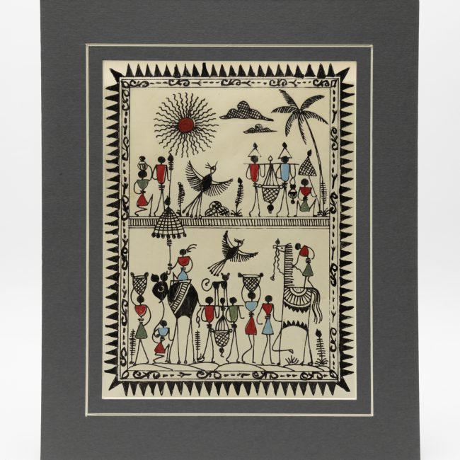 Handmade Muticolor Saura Painting Mount