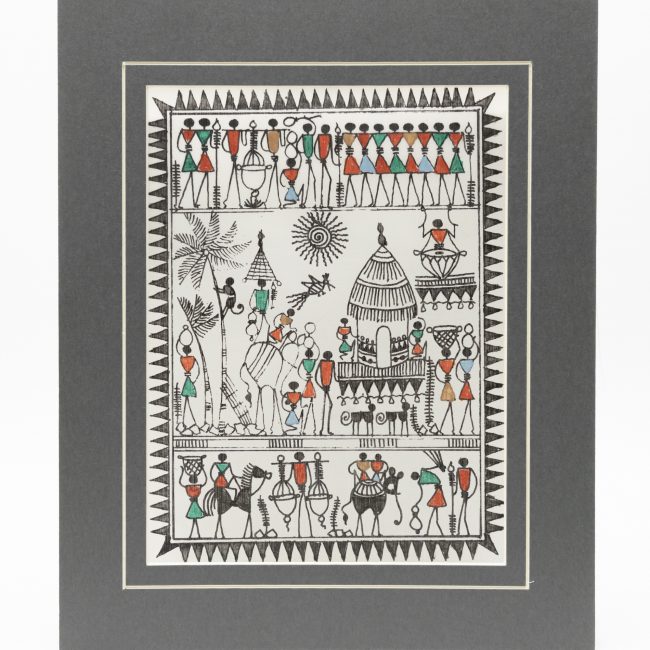 Handmade Muticolor Saura Painting Mount