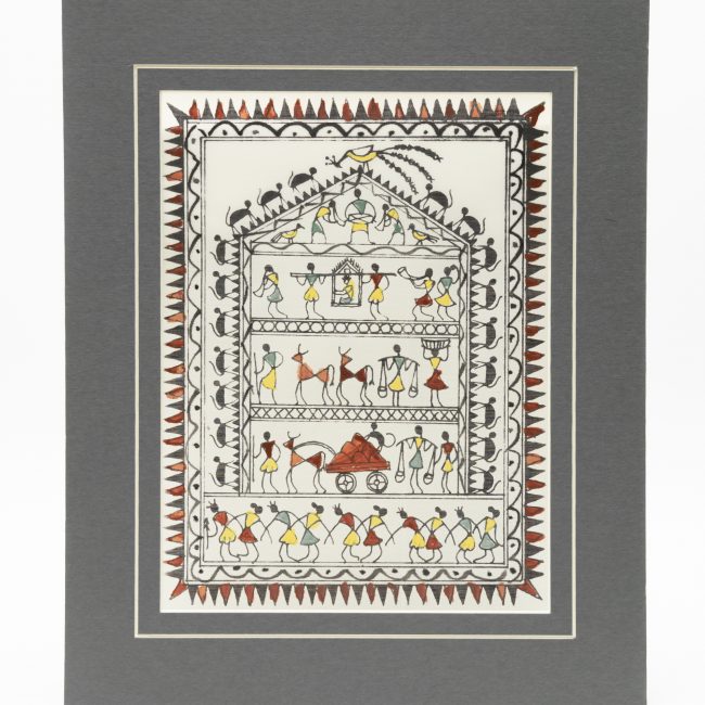 Handmade Muticolor Saura Painting Mount