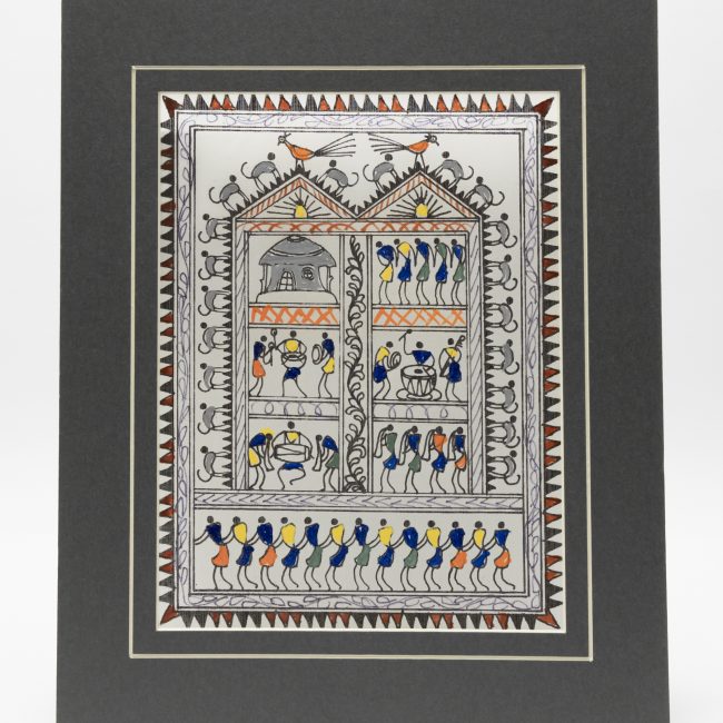 Handmade Muticolor Saura Painting Mount