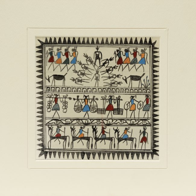 Handmade Muticolor Saura Painting Mount