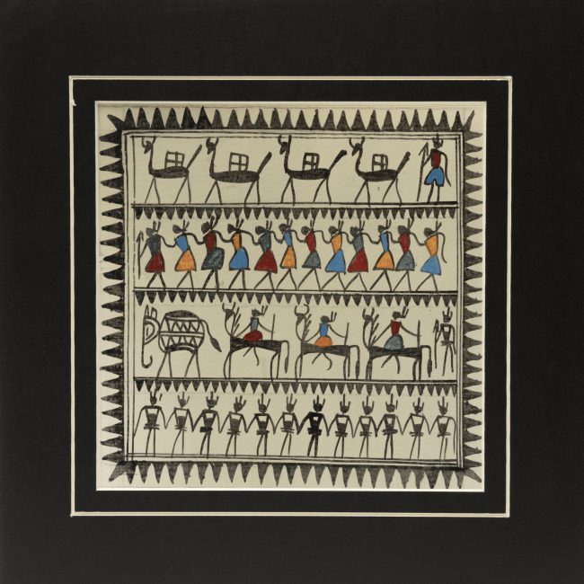 Handmade Muticolor Saura Painting Mount