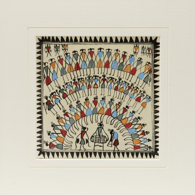 Handmade Muticolor Saura Painting Mount