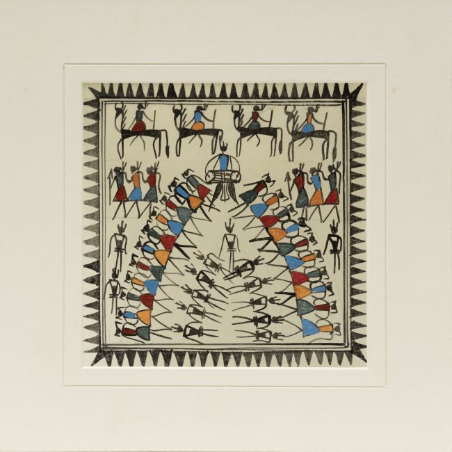 Handmade Muticolor Saura Painting Mount