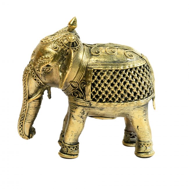 Authentic Dhokra Art Metal Craft Elephant Standing