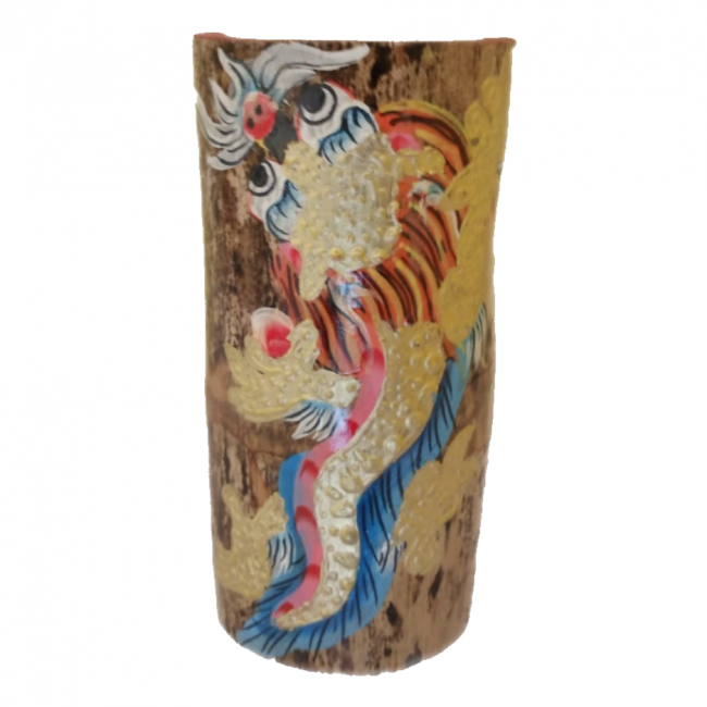 Handcrafted Bamboo Traditional Dragon Design Wall Hanging (Small)