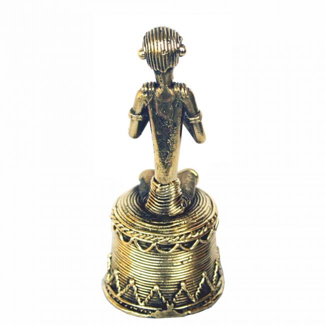 Handcrafted Metal Sitting On Vase Musician Turi