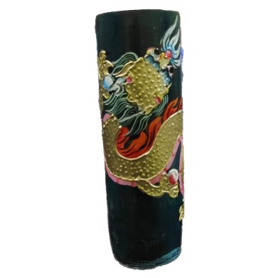 Handmade Bamboo Traditional Dragon Design Flower Vase (Big)