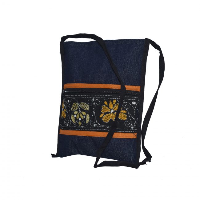 Handmade Multicolor Denim Sling Bag
