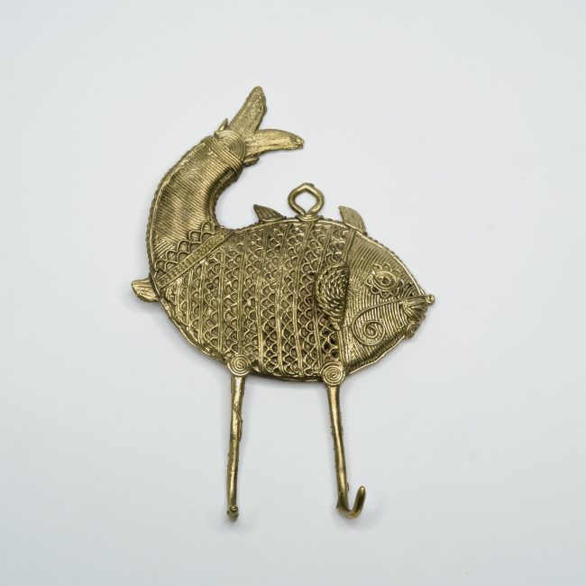 Handcrafted Dhokra Metal Big Fish Hanger