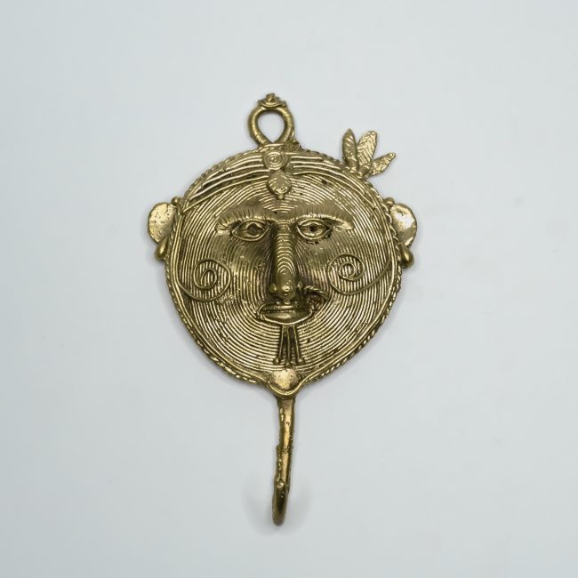 Handcrafted Dhokra Metal Tribal Mask Hanger
