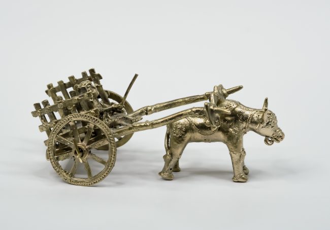 Handcrafted Dhokra Metal Cart With Bull
