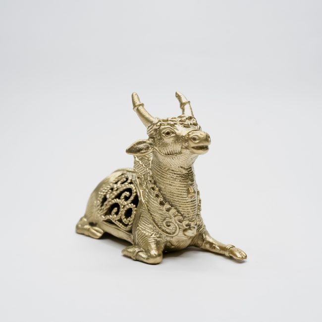 Handcrafted Dhokra Metal Sleeping Nandi