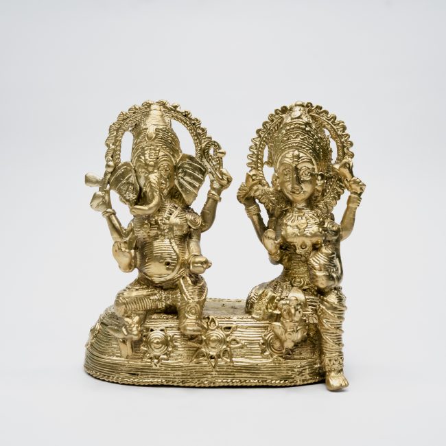 Handcrafted Dhokra Metal Laxmi Ganesh Sitting