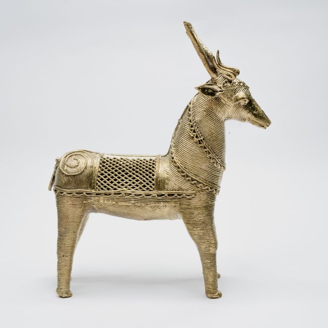 Handcrafted Dhokra Metal Big Standing Deear