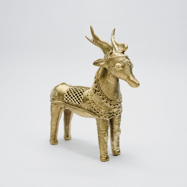 Handcrafted Dhokra Metal Small Standing Deear