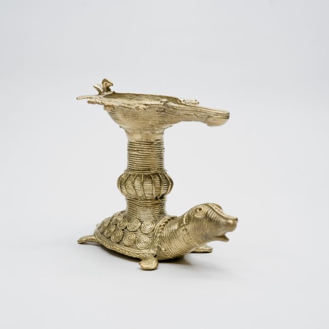 Handcrafted Dhokra Metal Tortoise Diya