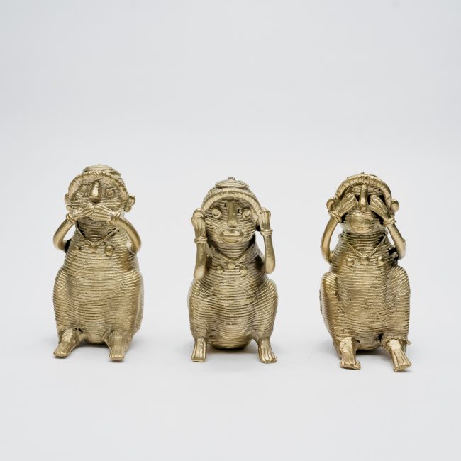 Handcrafted Dhokra Metal Three Monkey Set