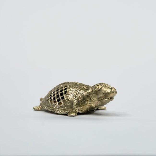 Handcrafted Dhokra Metal Small Tortoise