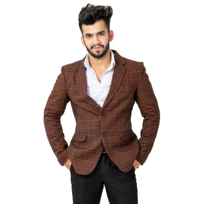Gray Brown Gents Coat