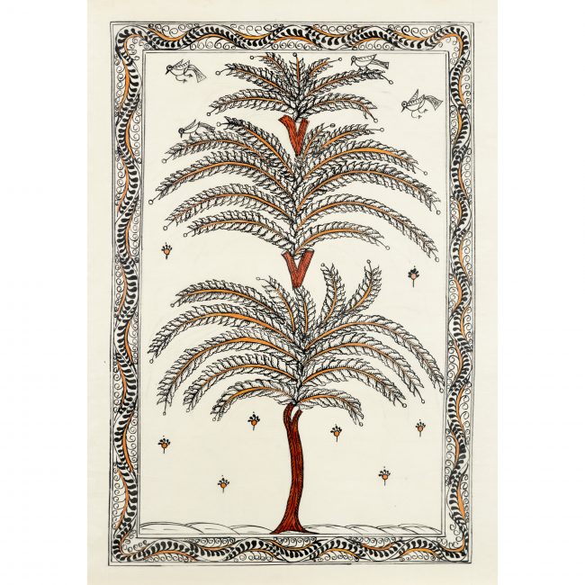 Authentic Handmade Multicolor Saura Tree Painting