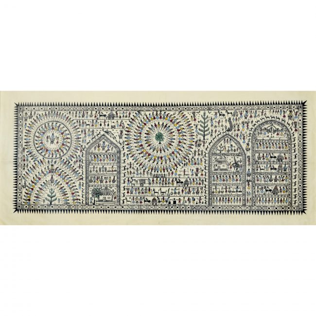 Authentic Handmade Multicolor Saura Tree Painting