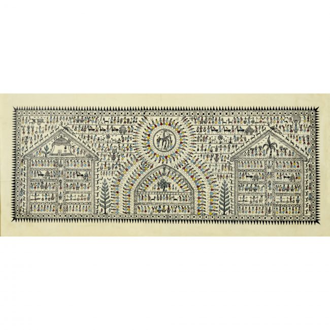 Authentic Handmade Multicolor Saura Tree Painting
