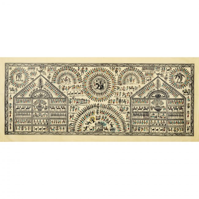 Authentic Handmade Multicolor Saura Tree Painting