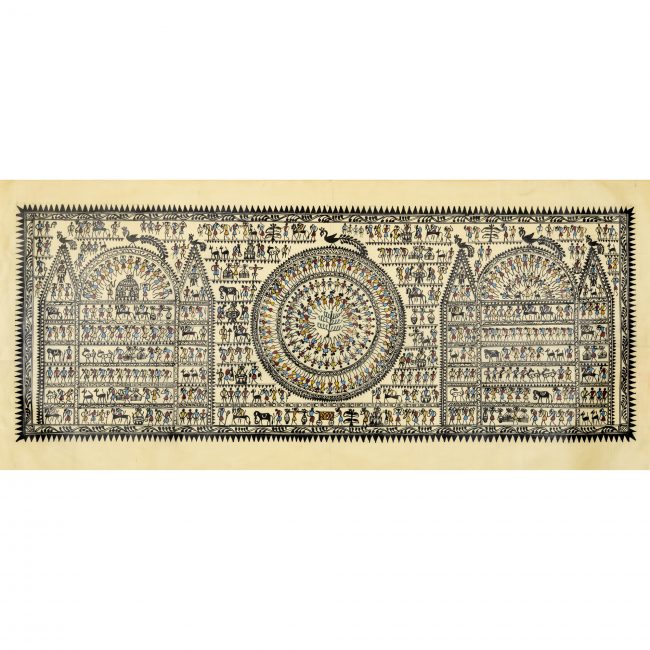 Authentic Handmade Multicolor Saura Tree Painting