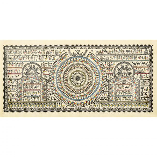 Authentic Handmade Multicolor Saura Tree Painting