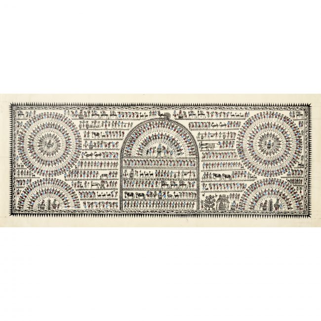 Authentic Handmade Multicolor Saura Tree Painting