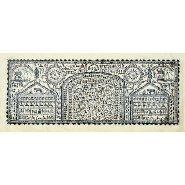 Authentic Handmade Multicolor Saura Tree Painting