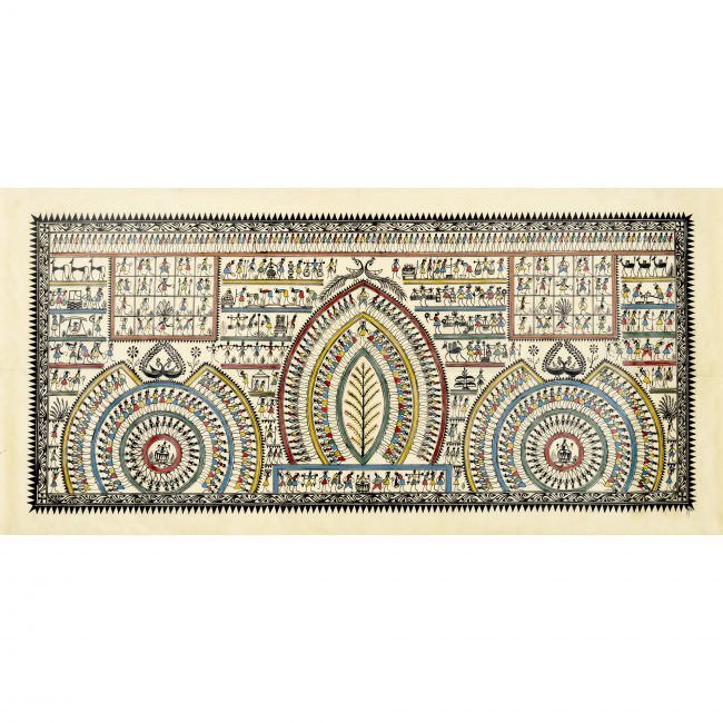 Authentic Handmade Multicolor Saura Tree Painting