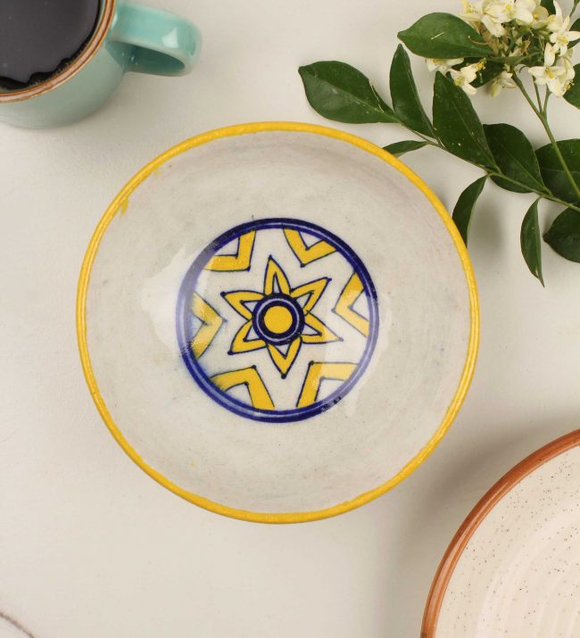 Blue Pottery Soup Bowl D-3