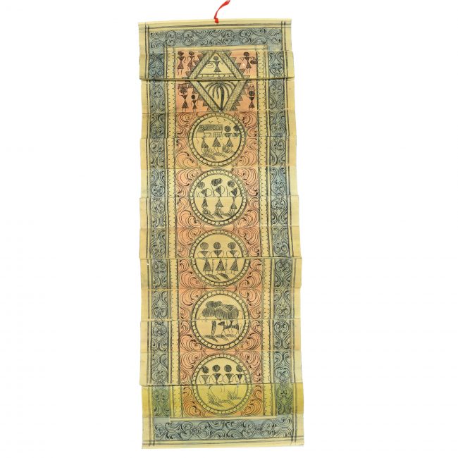 Palm Leaf Engraved Pattachitra Warli Art Painting