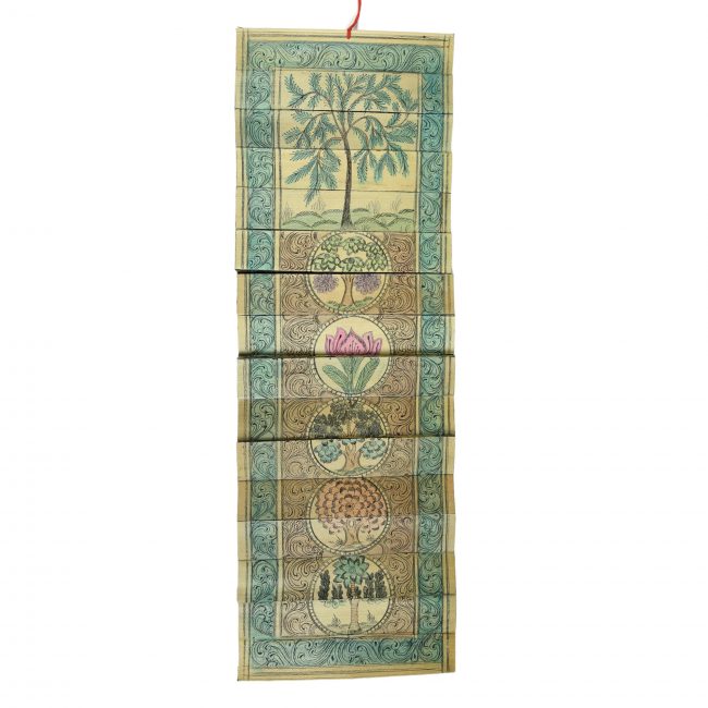 Handcrafted Multicolor Palm Leaf Engraved Pattachitra Painting