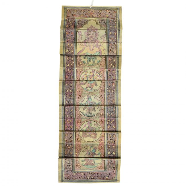 Handcrafted Multicolor Palm Leaf Engraved Pattachitra Painting