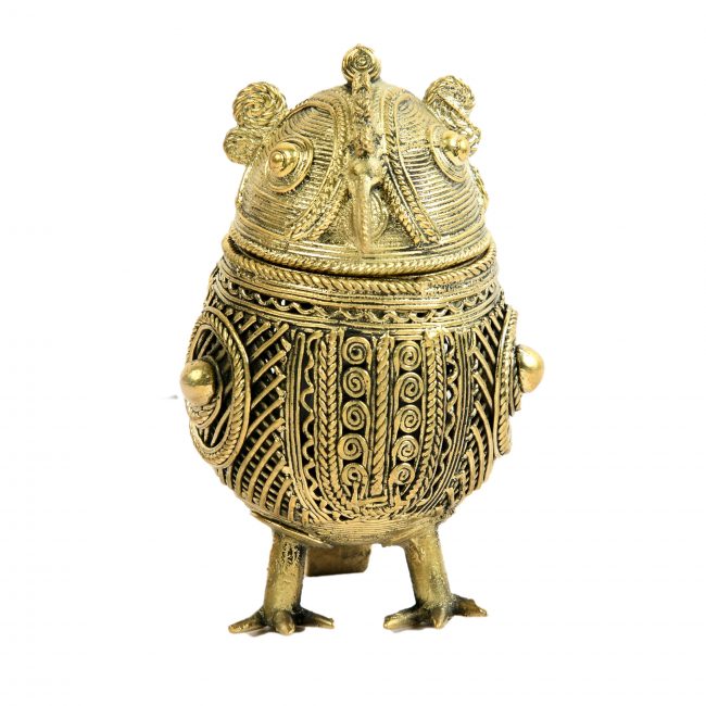 Authentic Dhokra Art Metal Crafted OWL Ornament Box