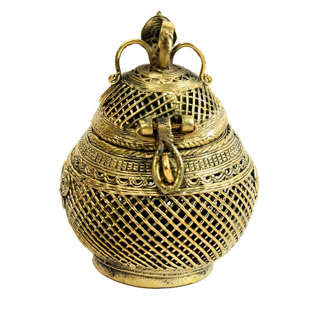 Authentic Dhokra Art Metal Crafted Coconut Box