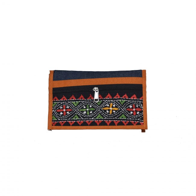 Handmade Multicolor Denim Kantha Purse