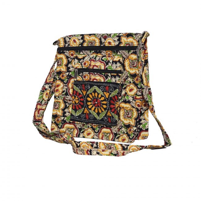 Handmade Multicolor Cotton Kantha Patch Folding Bag
