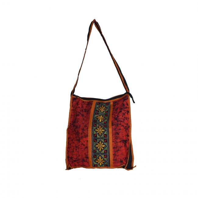 Handmade Multicolor Cotton Kantha Patch Side Bag