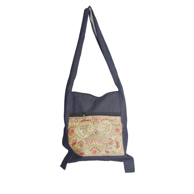 Handmade Multicolor Denim Side Bag