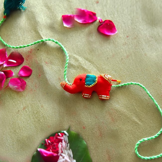 Handmade Elephant Multicolor Rakhi